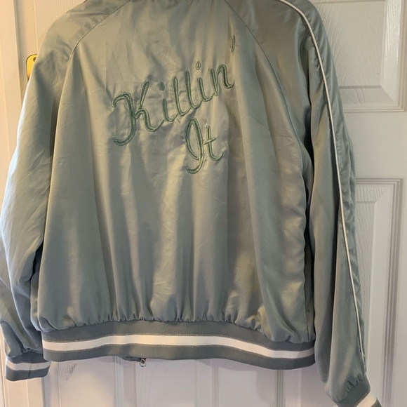 Varsity mint green and white jacket - Picture 3 of 4